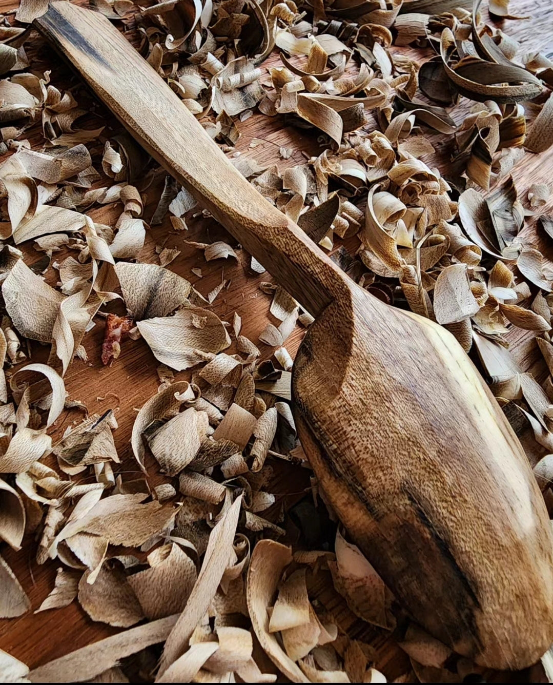 Carved Chinese Pistachio eating spoon