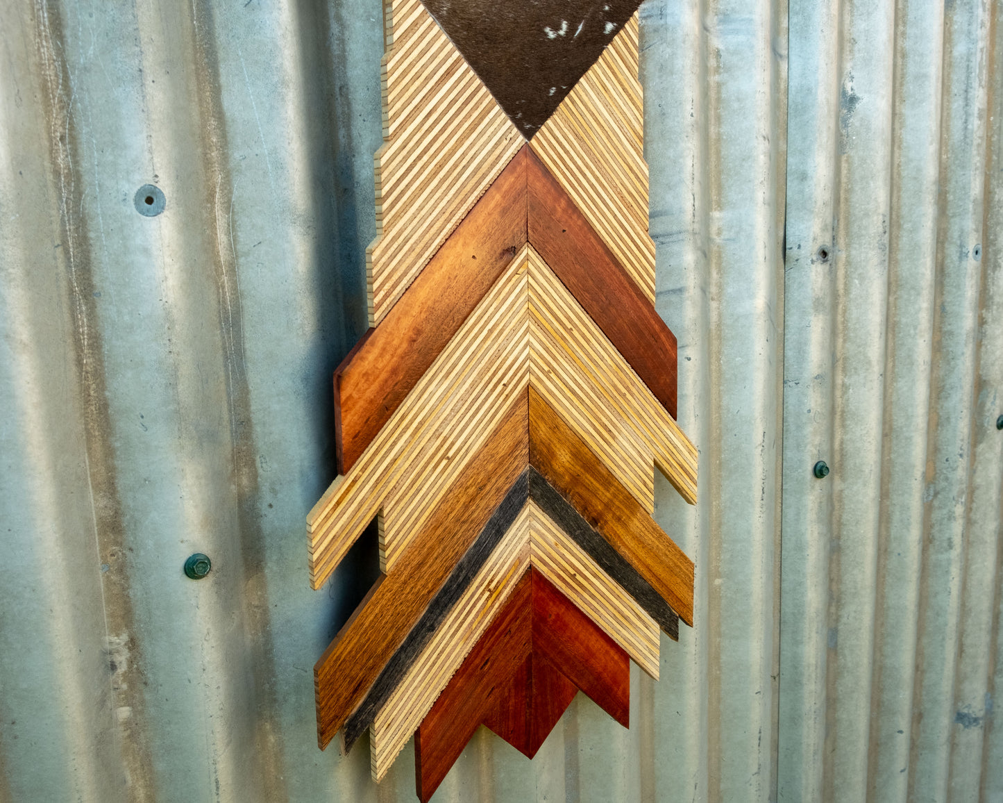 Rustic Cowhide Mosaic Wall Art