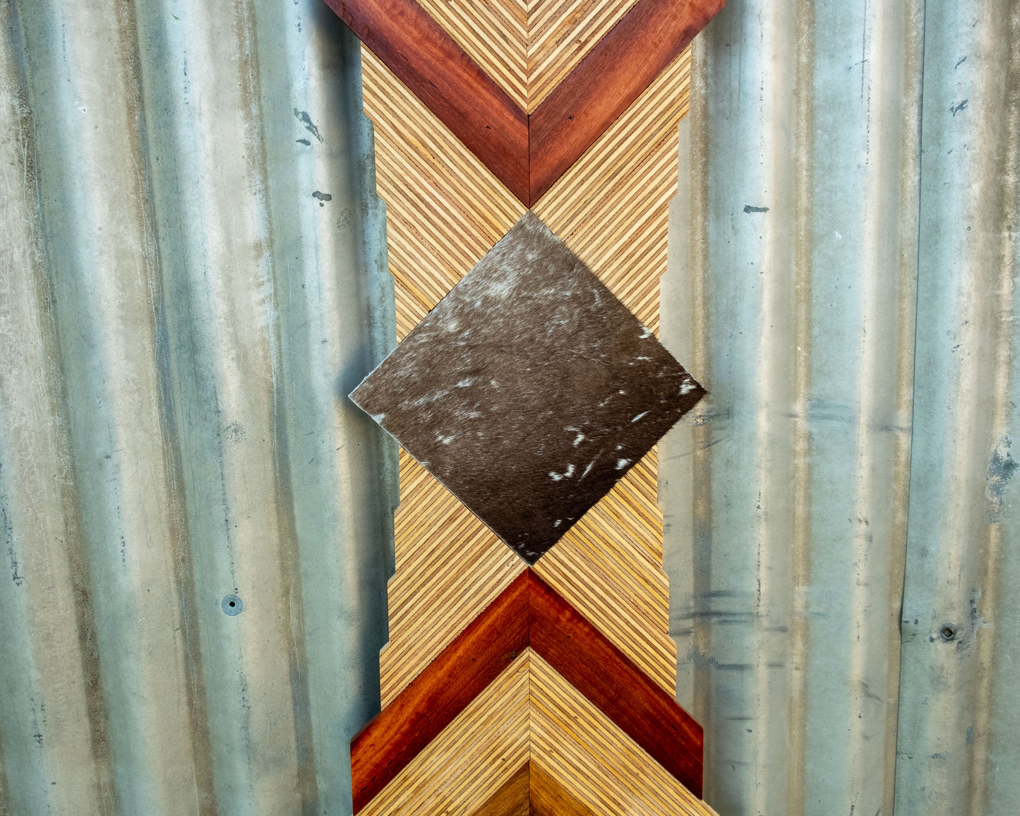 Rustic Cowhide Mosaic Wall Art