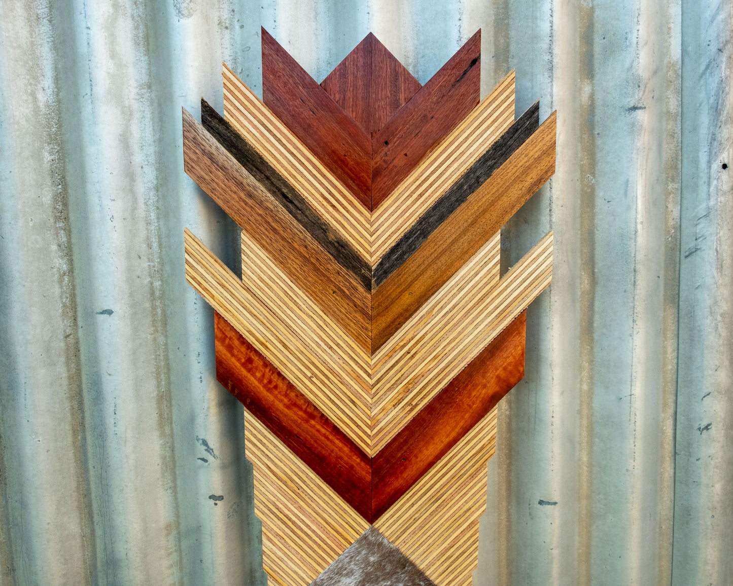 Rustic Cowhide Mosaic Wall Art