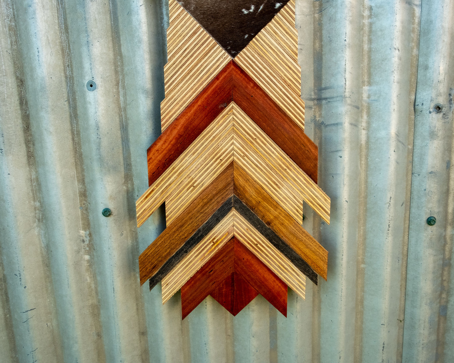 Rustic Cowhide Mosaic Wall Art