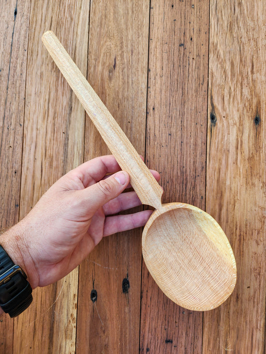 Extra Large Silky Oak cooking spoon