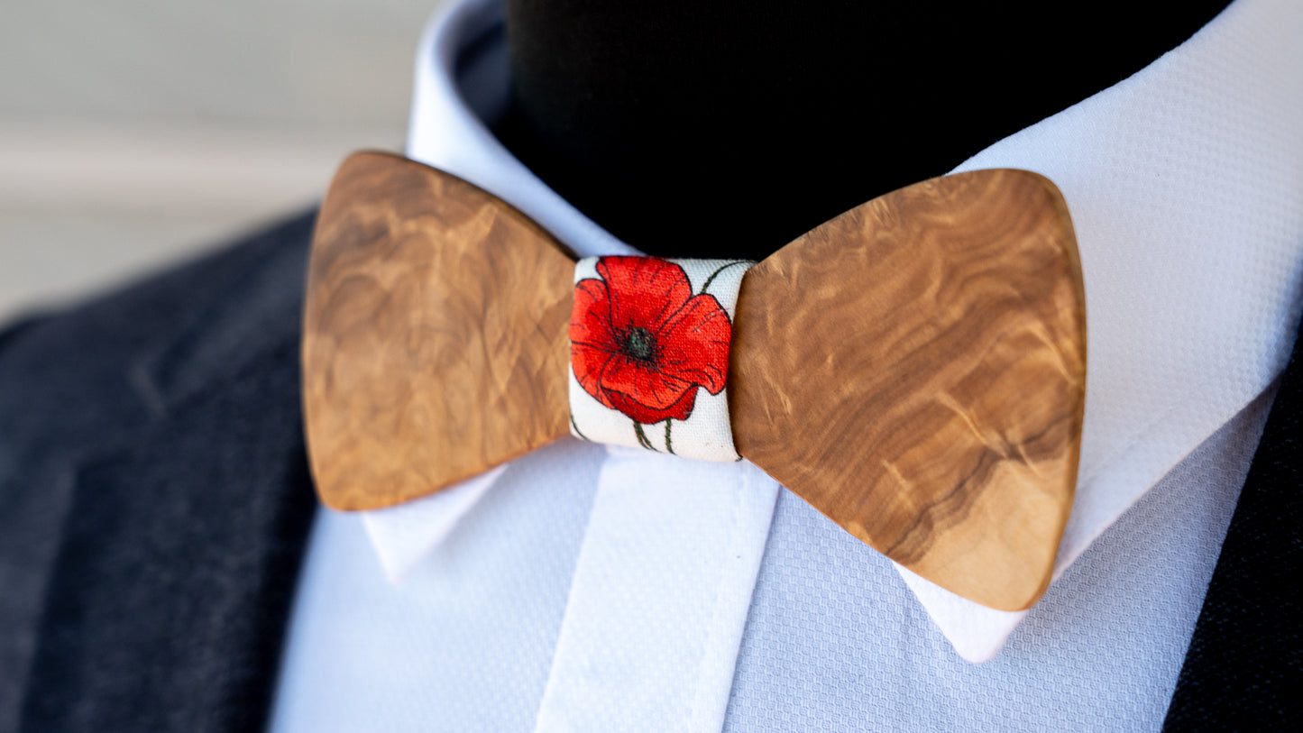 Handmade Brown Mallee Burl Wood Bowtie