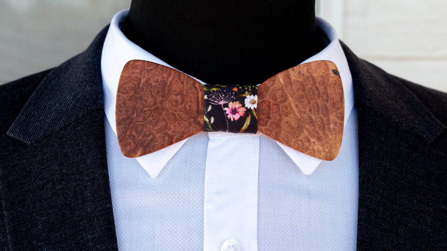 Handmade Red Mallee Burl Bowtie