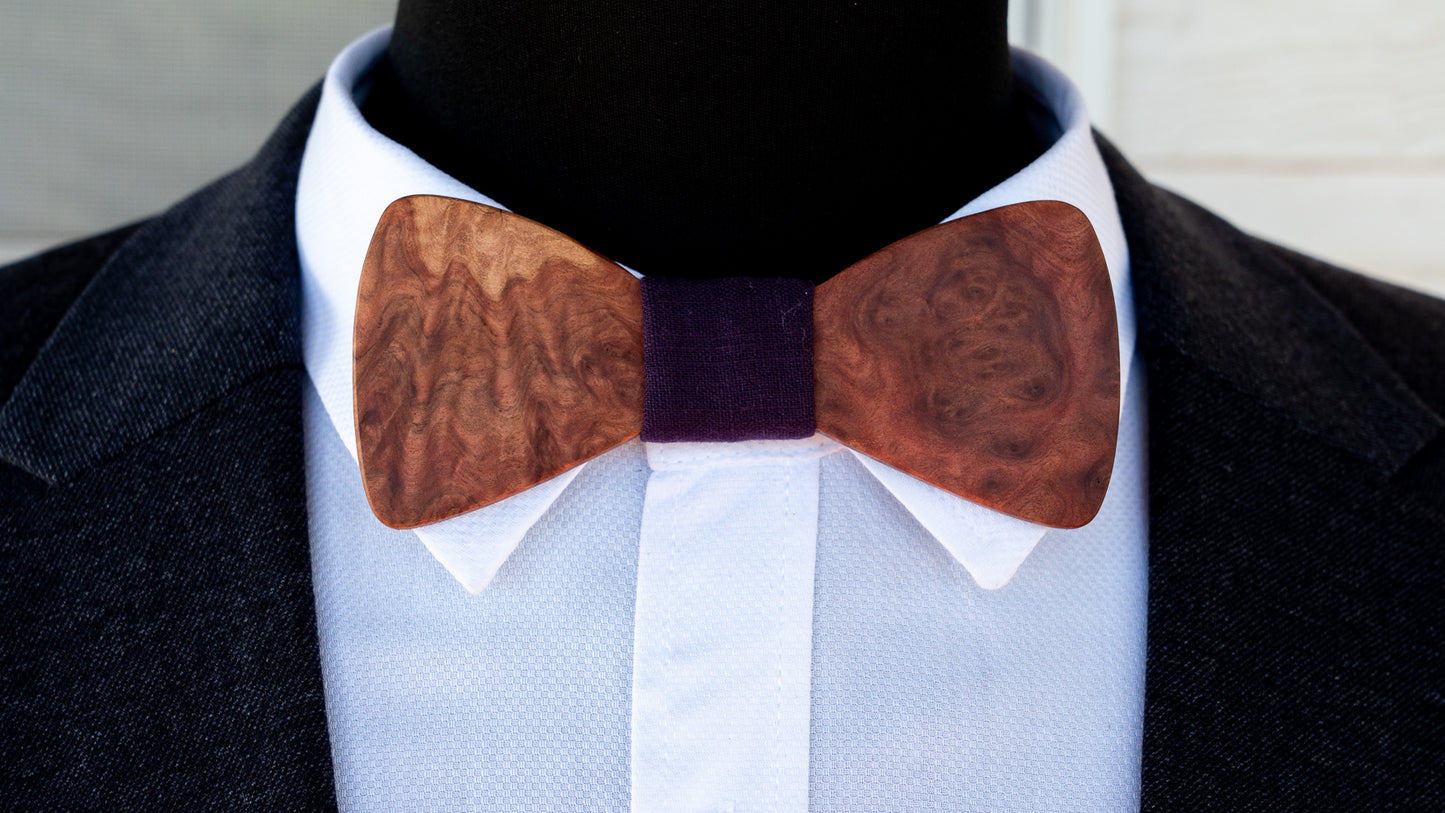 Handmade Red Mallee Burl Bowtie