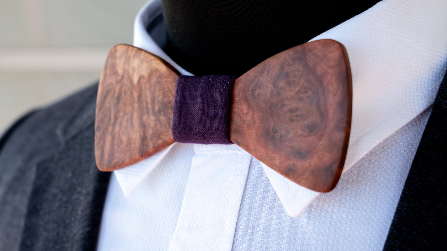 Handmade Red Mallee Burl Bowtie