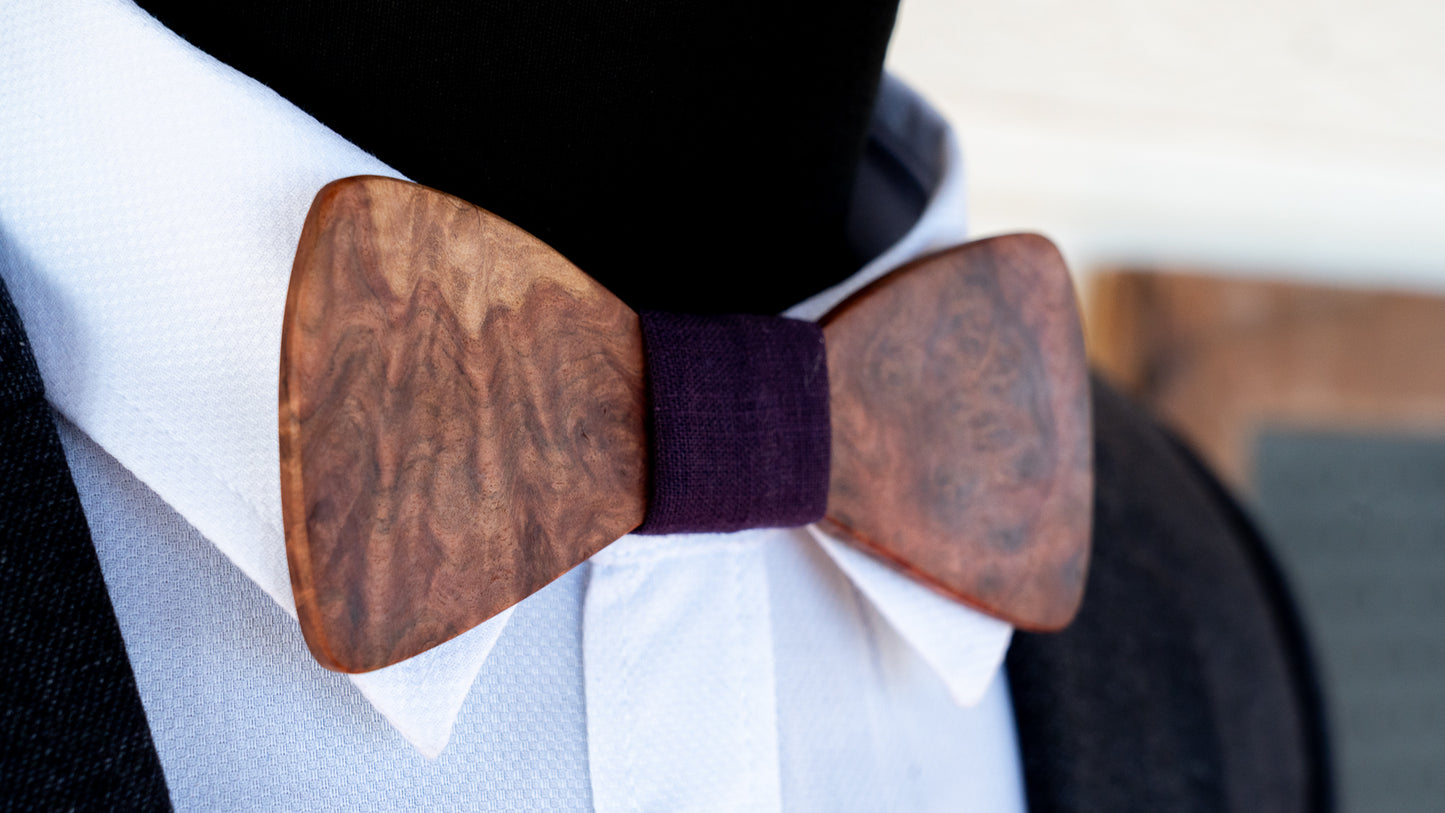 Handmade Red Mallee Burl Bowtie