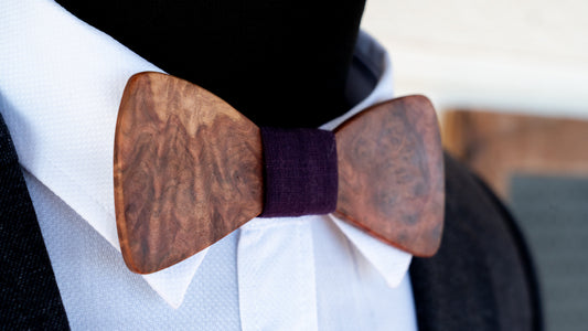 Red Mallee Burl Bowtie - Purple Centre