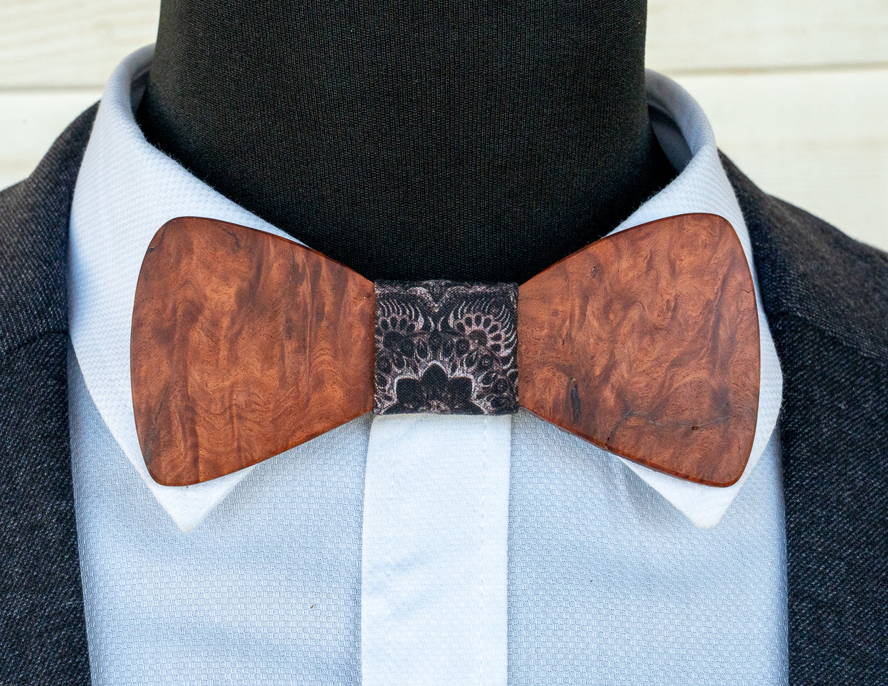 Handmade Red Mallee Burl Wood Bowtie