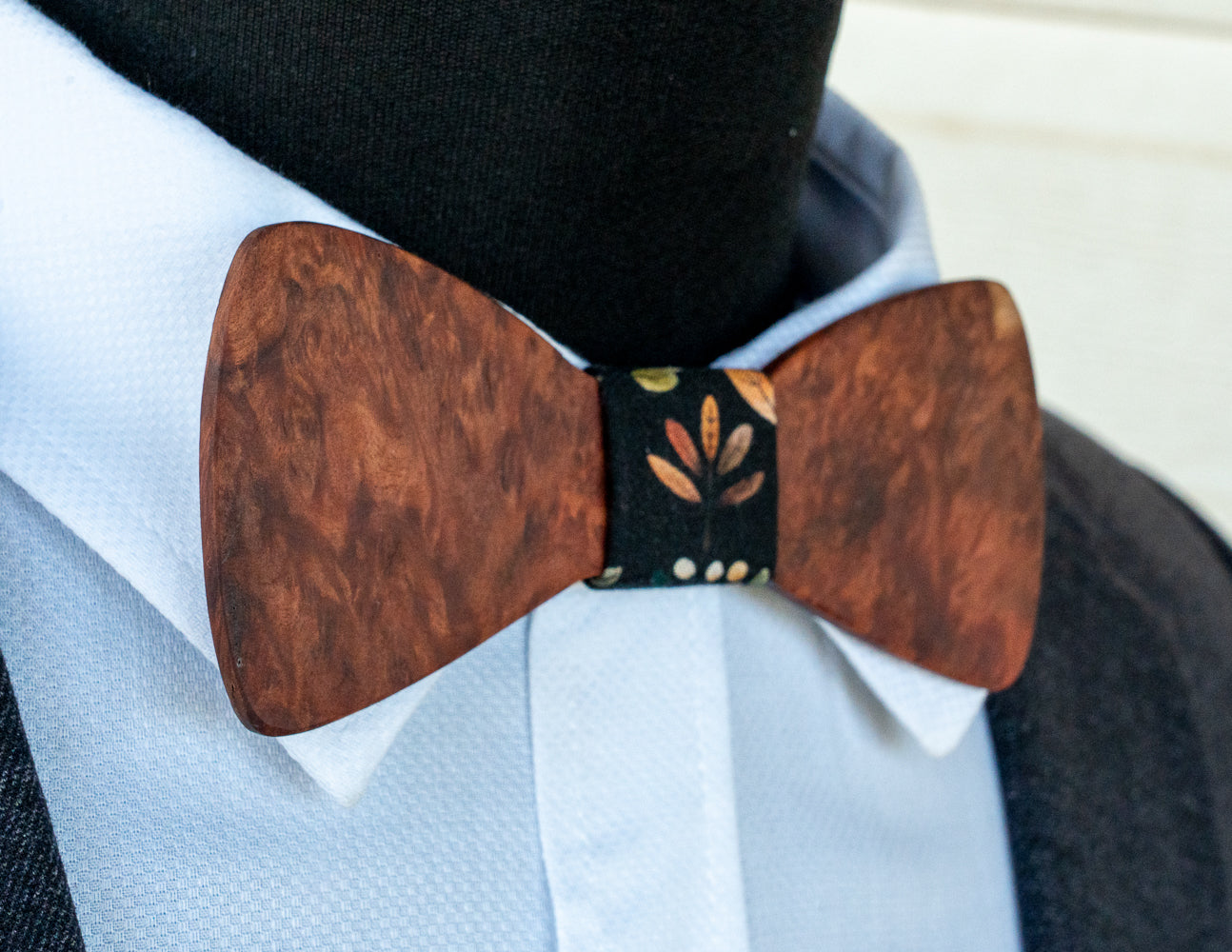 Handmade Red Mallee Burl Bowtie