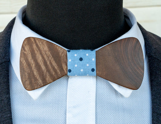 Mystery Wood Bowtie - Blue Centre
