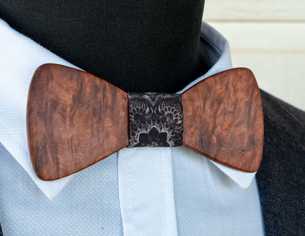 Handmade Red Mallee Burl Wood Bowtie