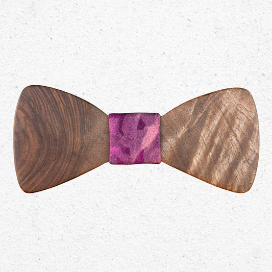 Mystery Wood Bowtie - Purple Knot