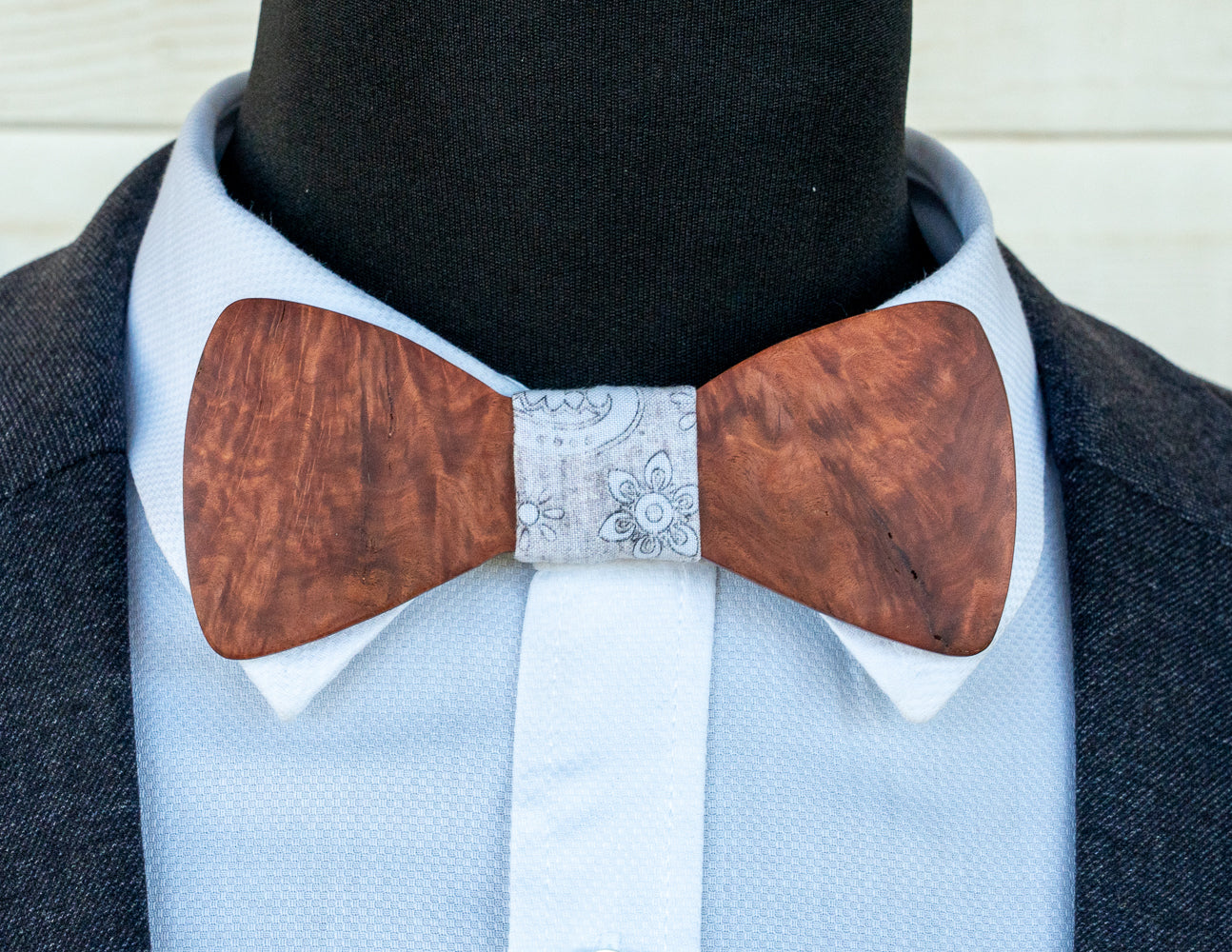 Handmade Red Mallee Burl Bowtie