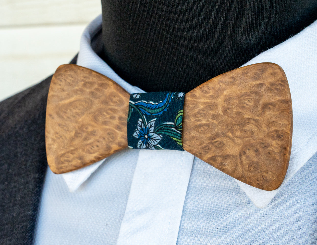 Handmade Brown Mallee Burl Wood Bowtie