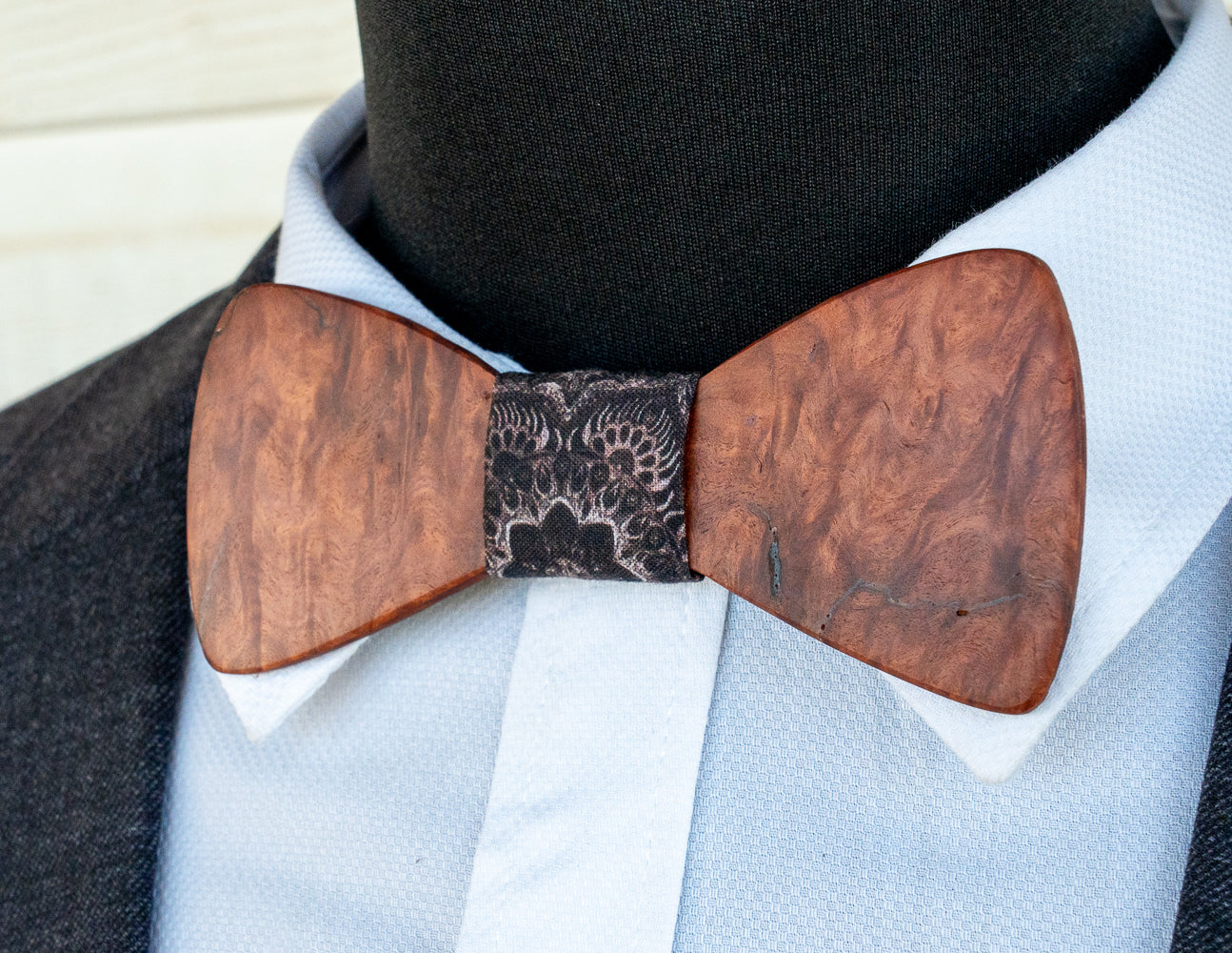 Handmade Red Mallee Burl Wood Bowtie