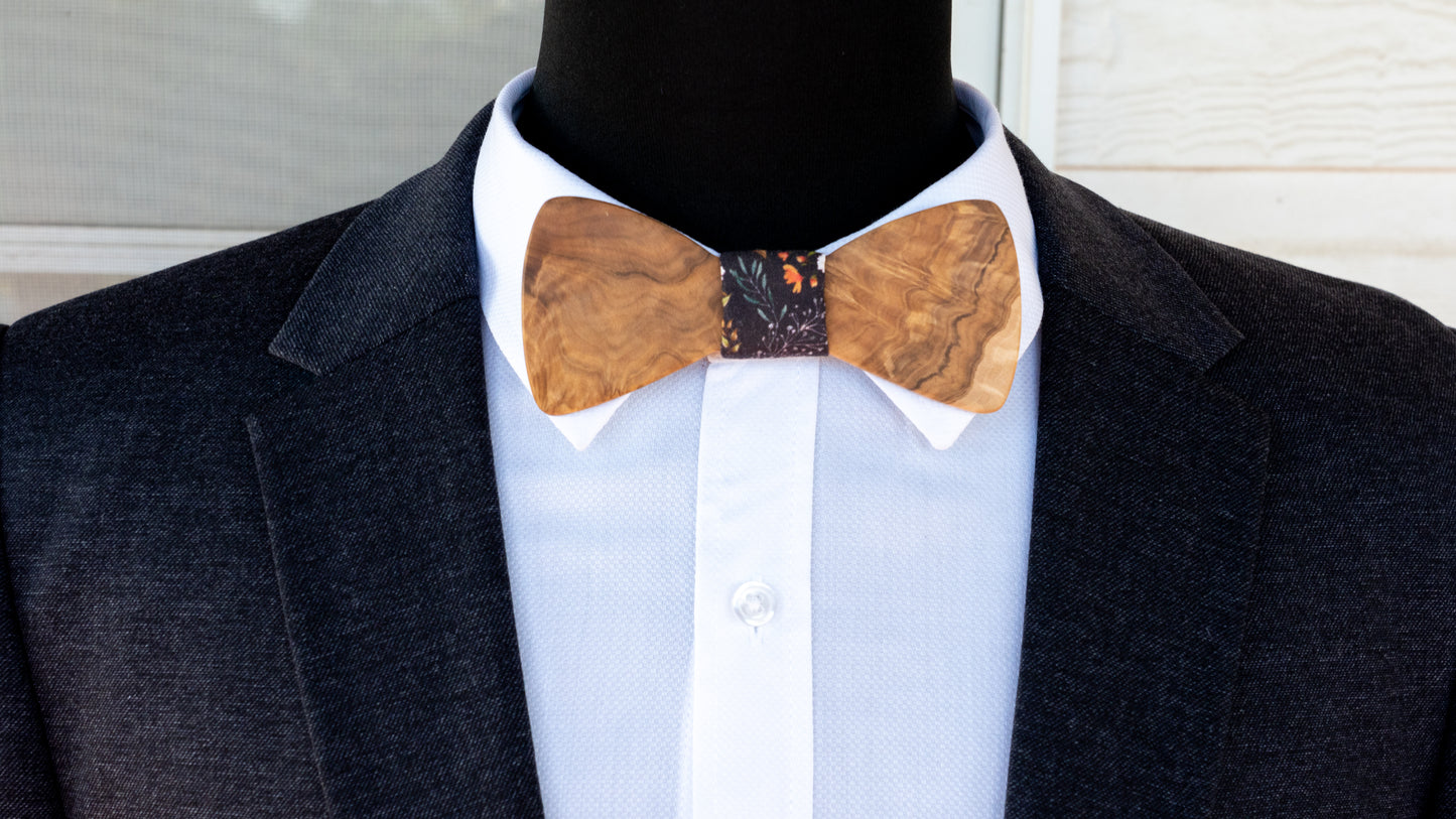 Handmade Brown Mallee Burl Wood Bowtie