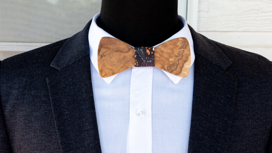 Brown Mallee Burl Bowtie - Dark Knot