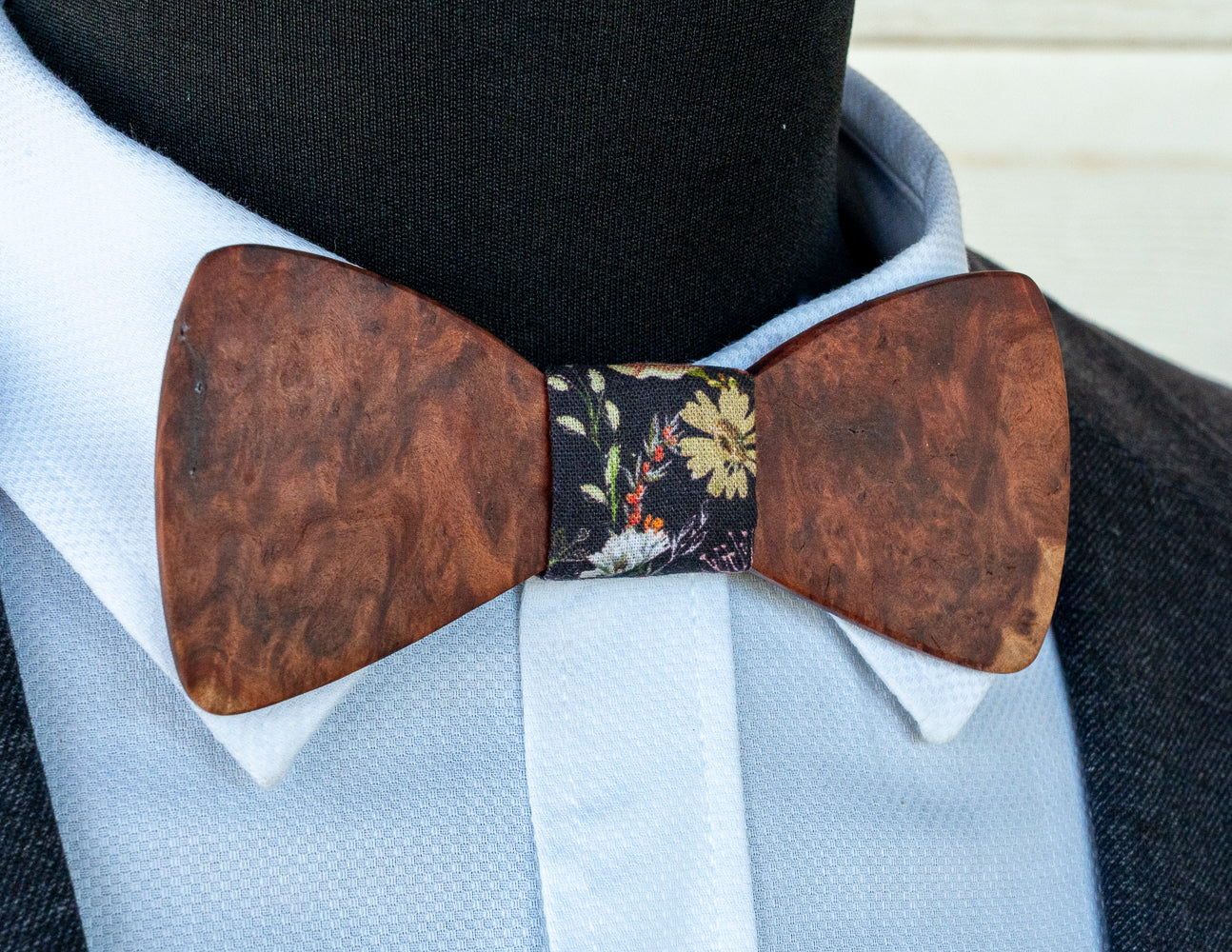Handmade Red Mallee Burl Wood Bowtie