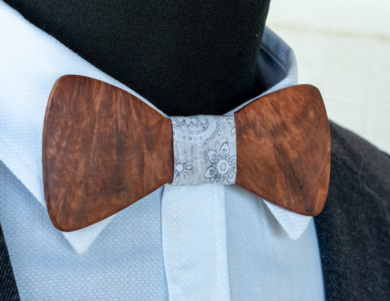 Handmade Red Mallee Burl Bowtie