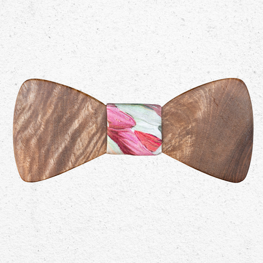 Mystery Wood Bowtie - Light Pink Knot