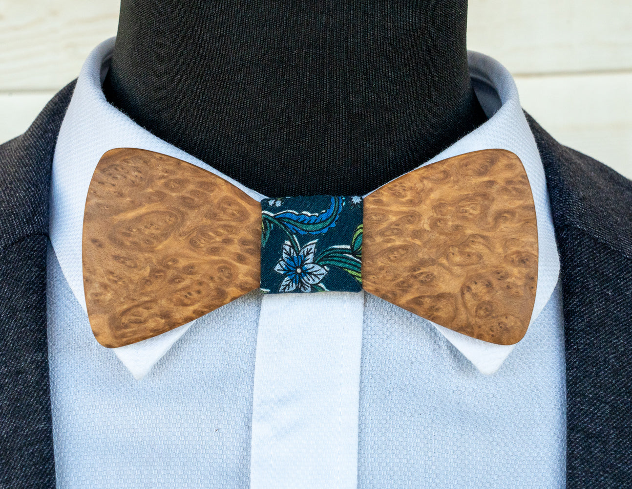 Handmade Brown Mallee Burl Wood Bowtie