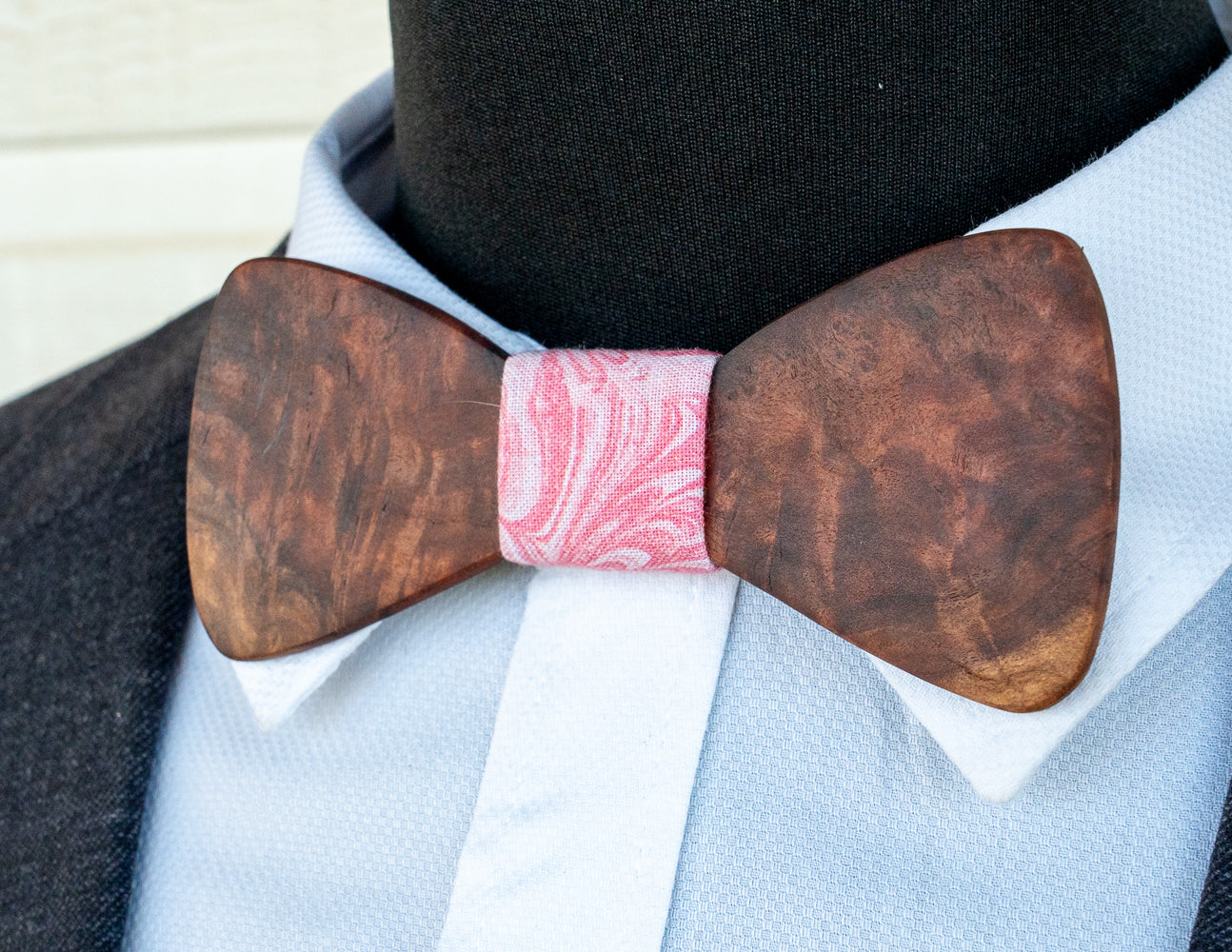 Handmade Red Mallee Burl Wood Bowtie