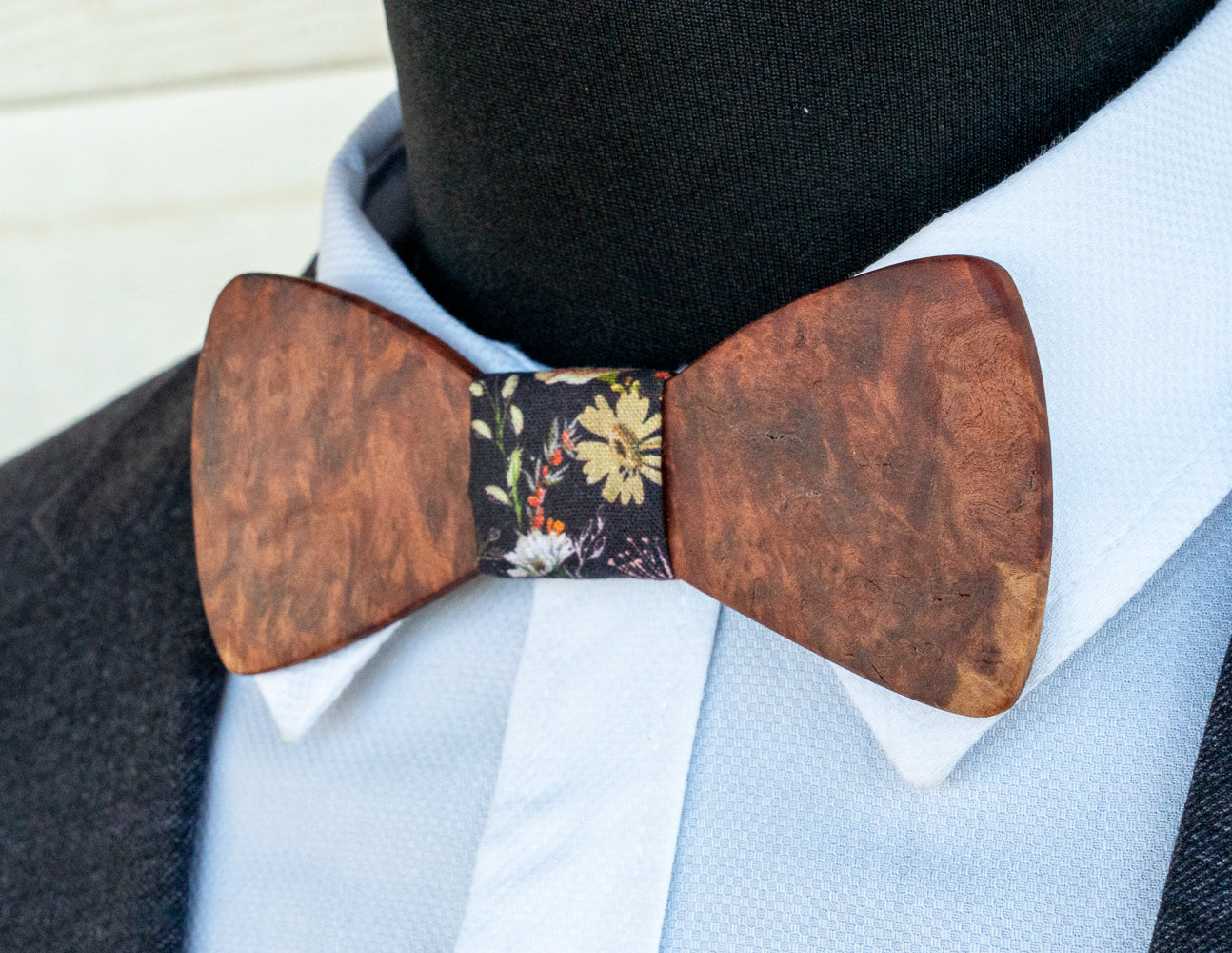 Handmade Red Mallee Burl Wood Bowtie