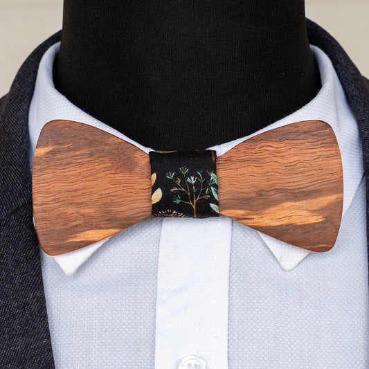Spotted Gum Bowtie - Black Floral